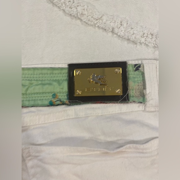 ETRO Milano Off-White Ribbon Embroidered Pants Size 29 - Picture 6 of 13